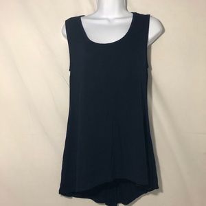 GRACE NAVY BLUE SLEEVELESS BLOUSE